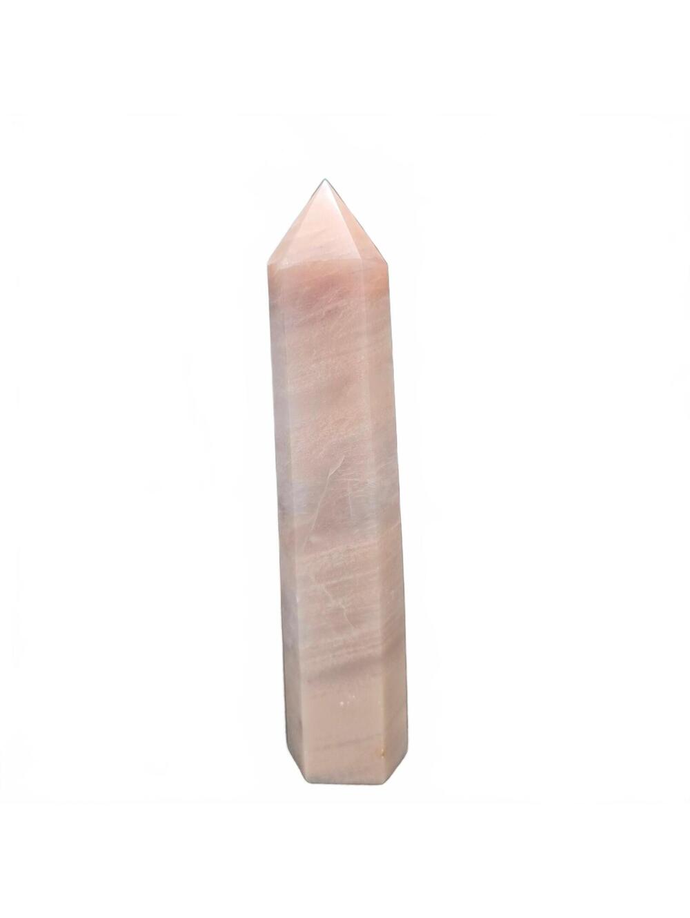 A135. Peach Moonstone Natural Crystal Tower 7.5" Tall